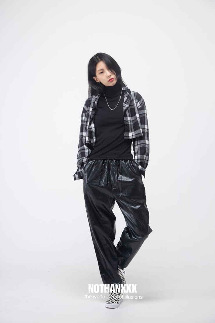 Baggy black Leather pants